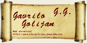 Gavrilo Golijan vizit kartica